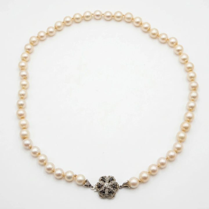 Collier Or gris et Perle