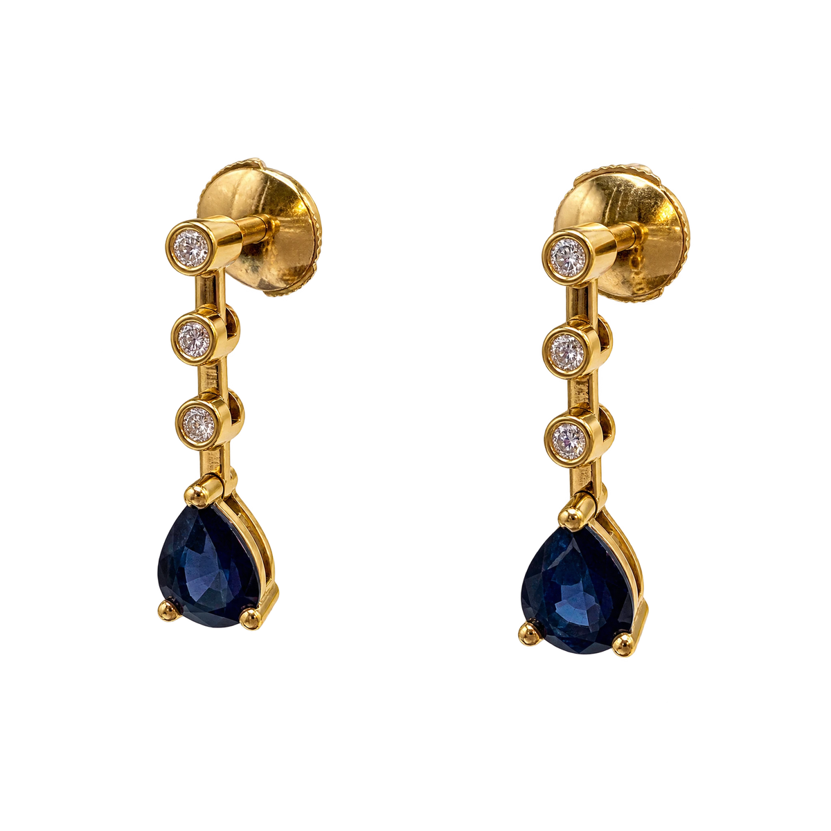 Boucles d'oreilles or et Saphir
