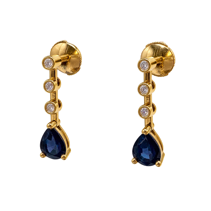 Boucles d'oreilles or et Saphir