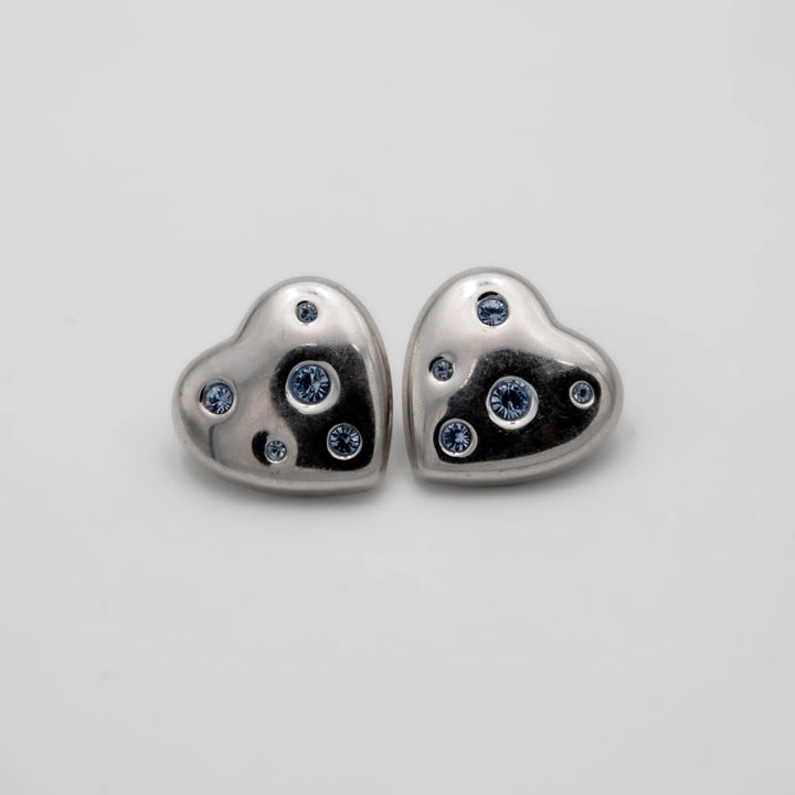 Yves saint laurent Boucles d'oreilles argent et Strass