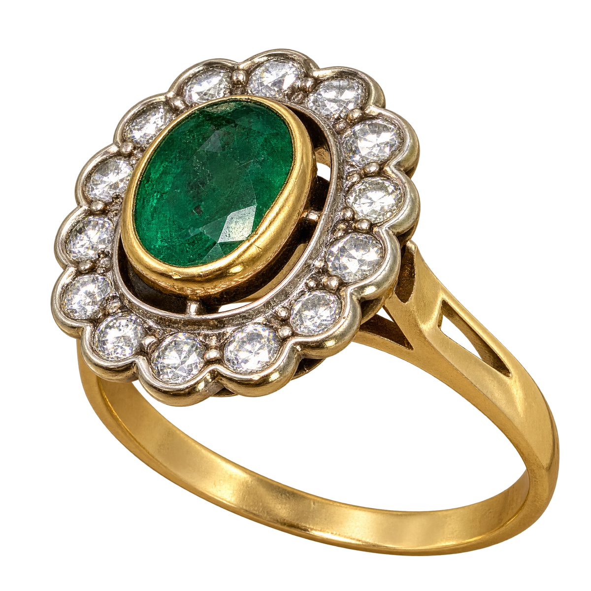 Bague or et Émeraude