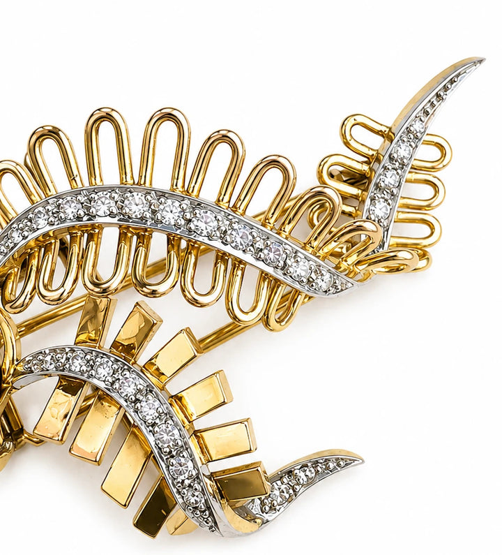 Broche or et Émeraude