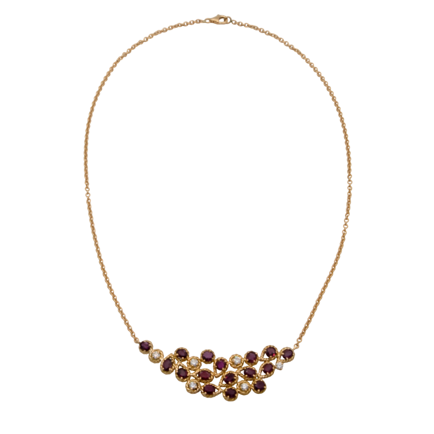 Collier Or jaune et Rubis