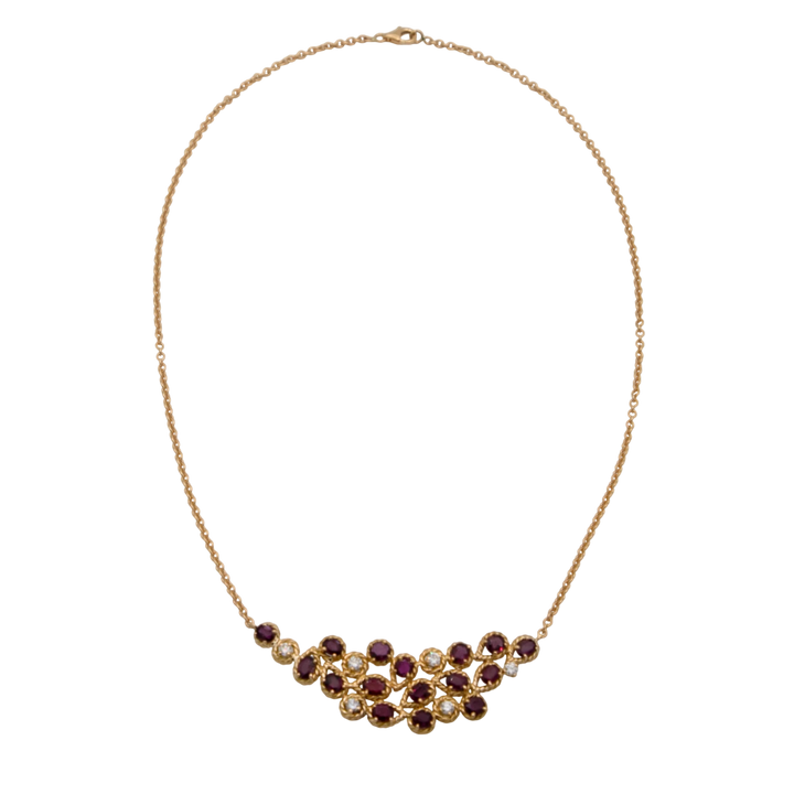 Collier Or jaune et Rubis