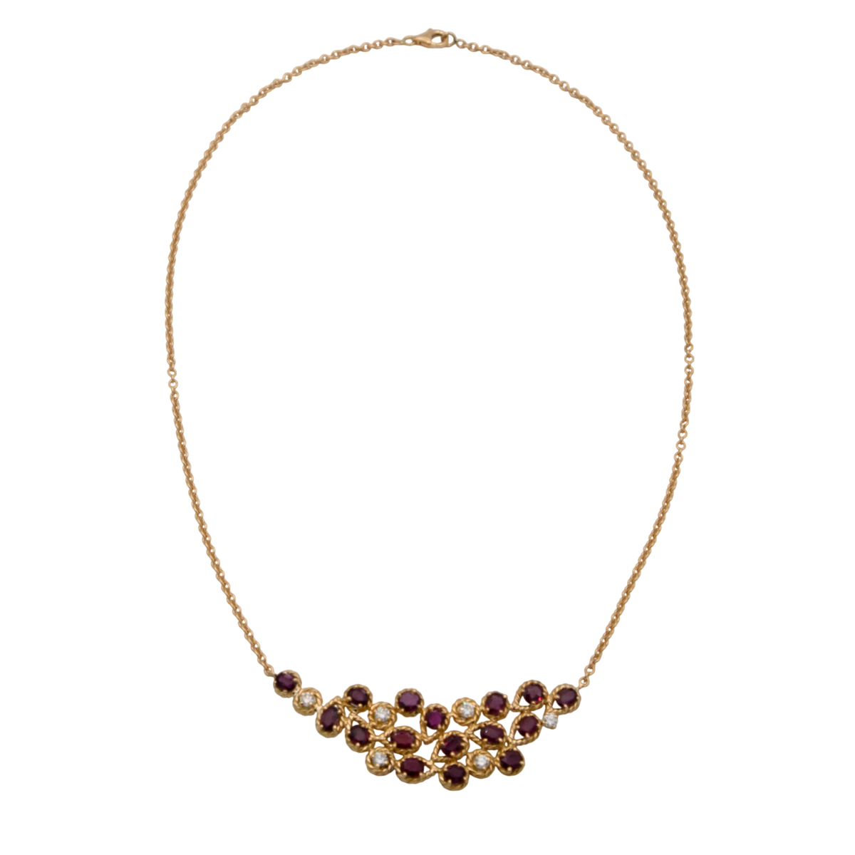 Collier Or jaune et Rubis
