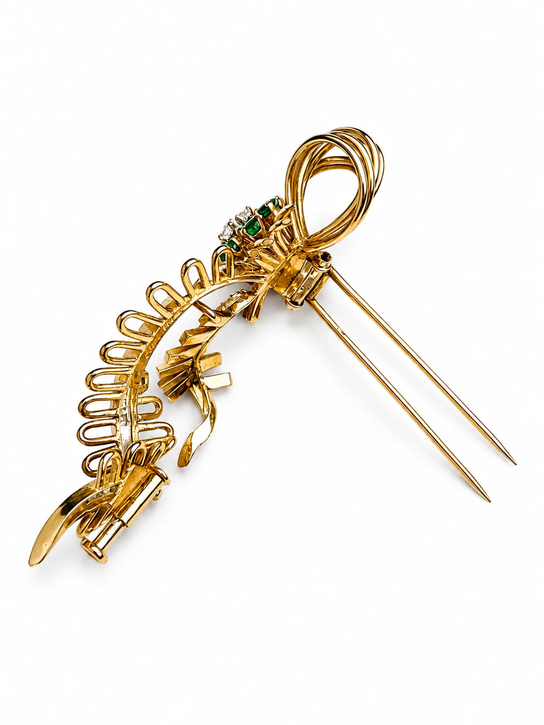 Broche or et Émeraude