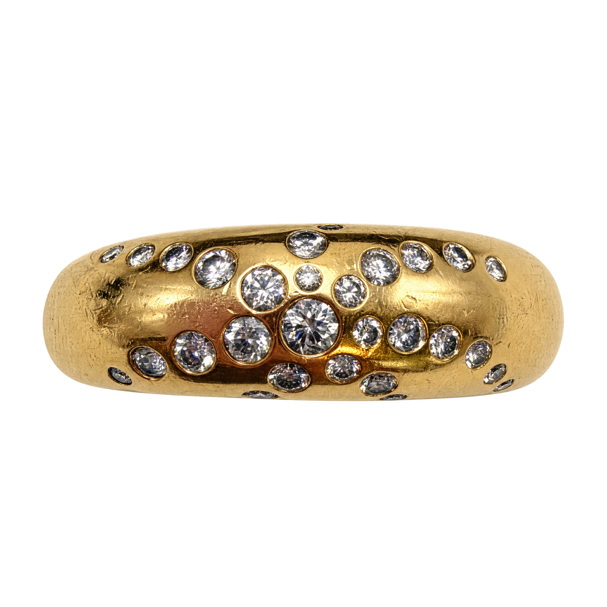 Chaumet Bague Anneau or et Diamant pavage