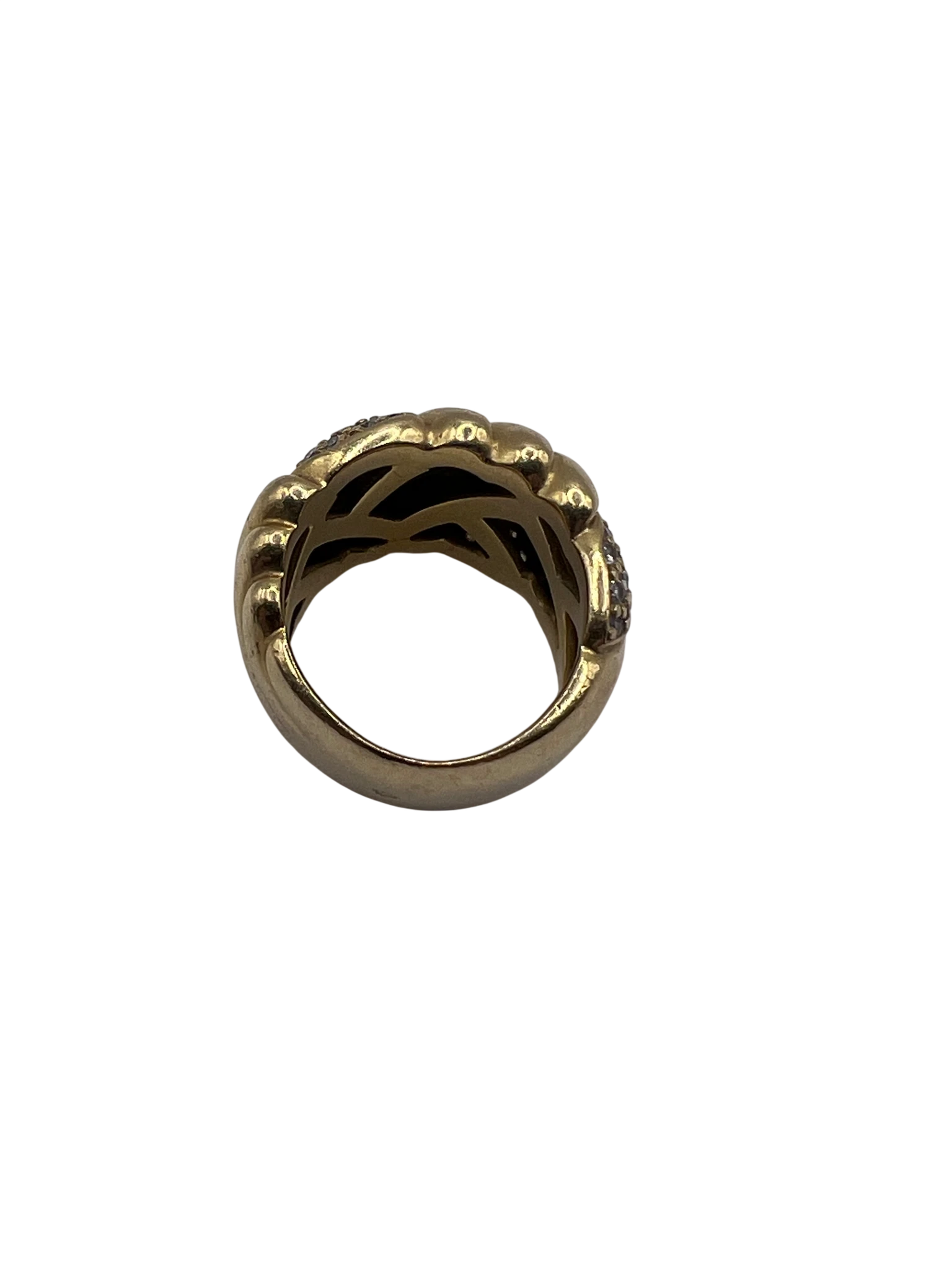 Bague Or jaune et Diamant pavage