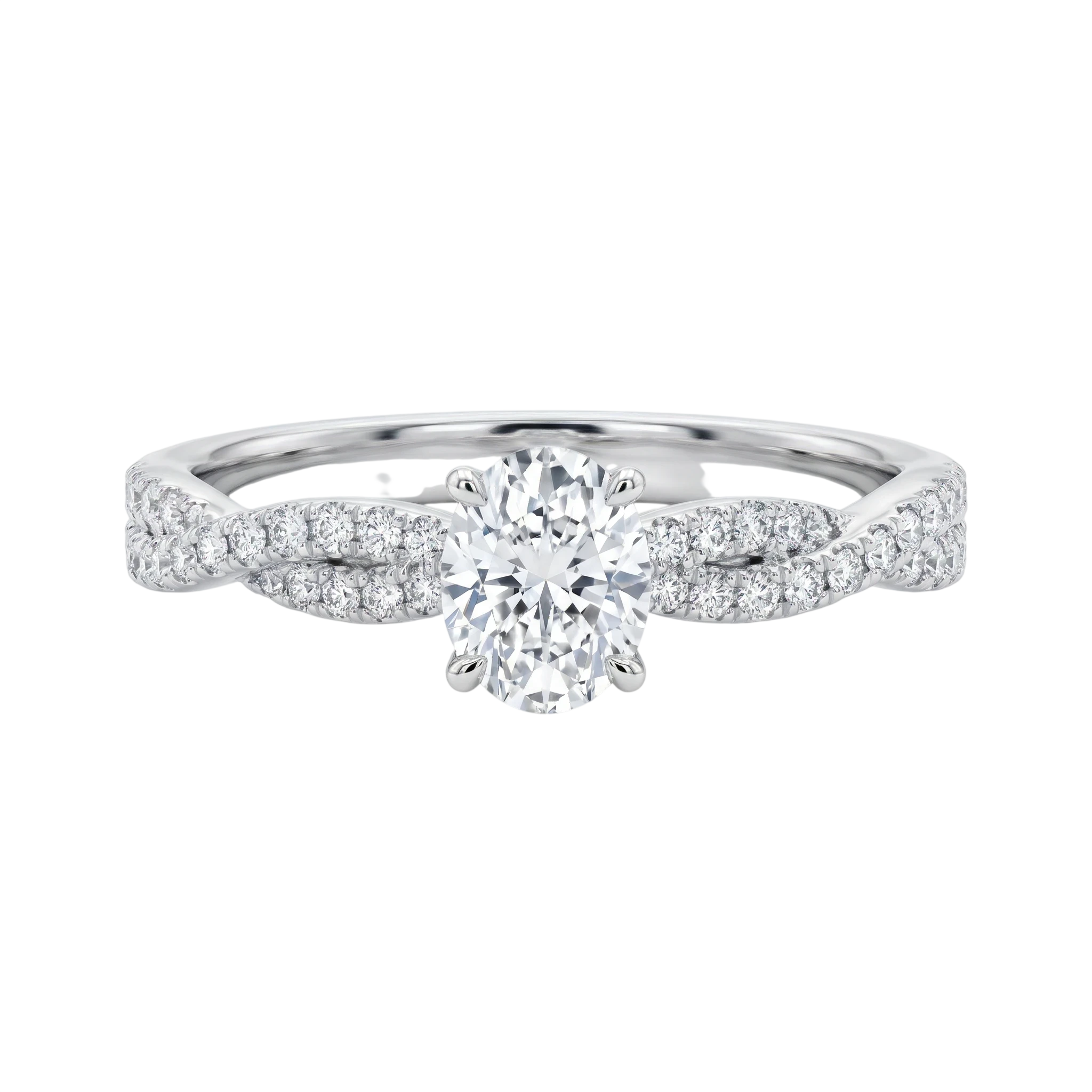 Darry Bague Or blanc et Diamant de synthèse