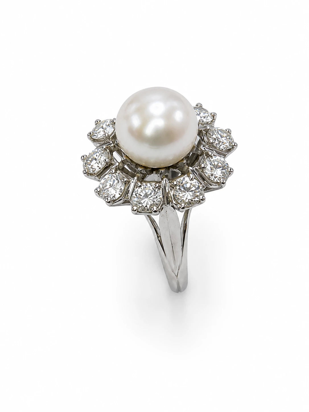 Bague Or blanc et Perle de culture