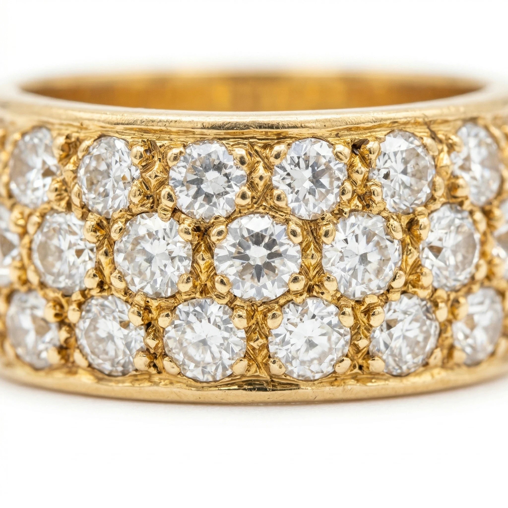 Non signée Bague Or jaune et Diamant pavage