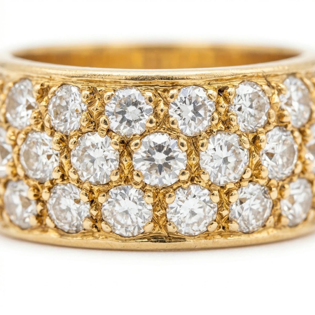 Bague or et Diamant pavage