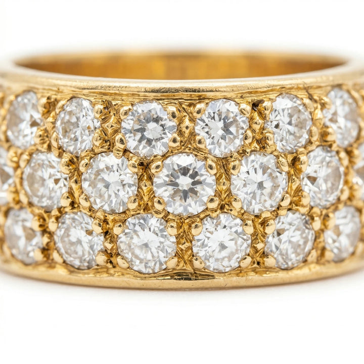 Bague or et Diamant pavage