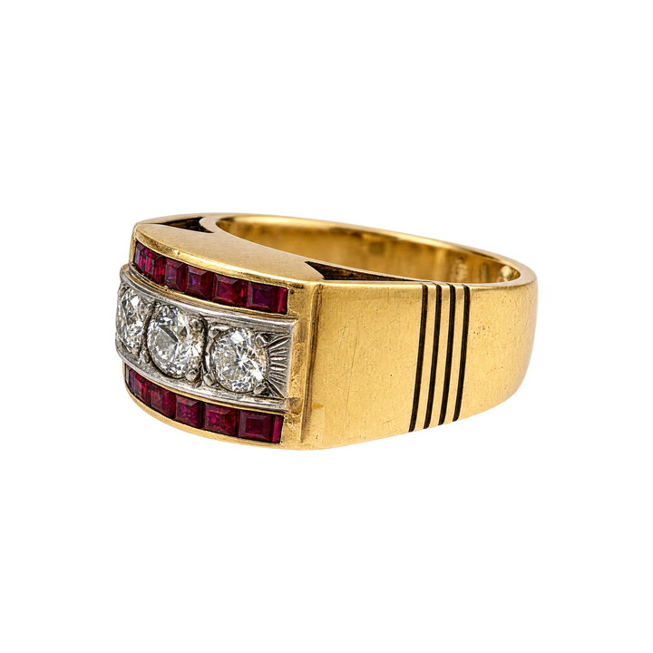 Bague or et Rubis