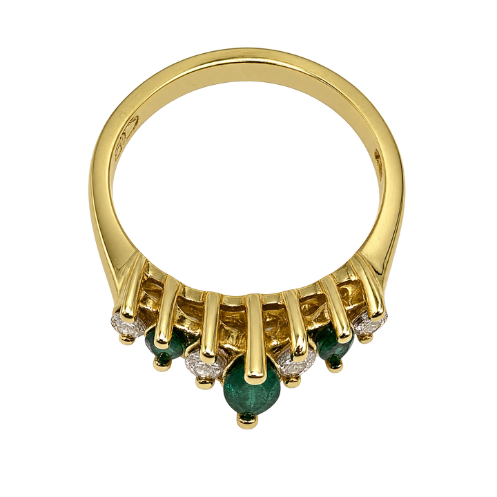 Bague or et émeraudes