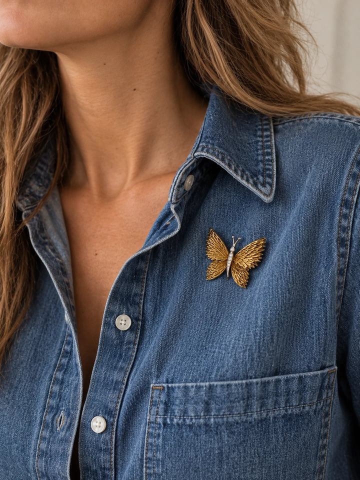 Tiffany & Co. Broche or et Diamant pavage