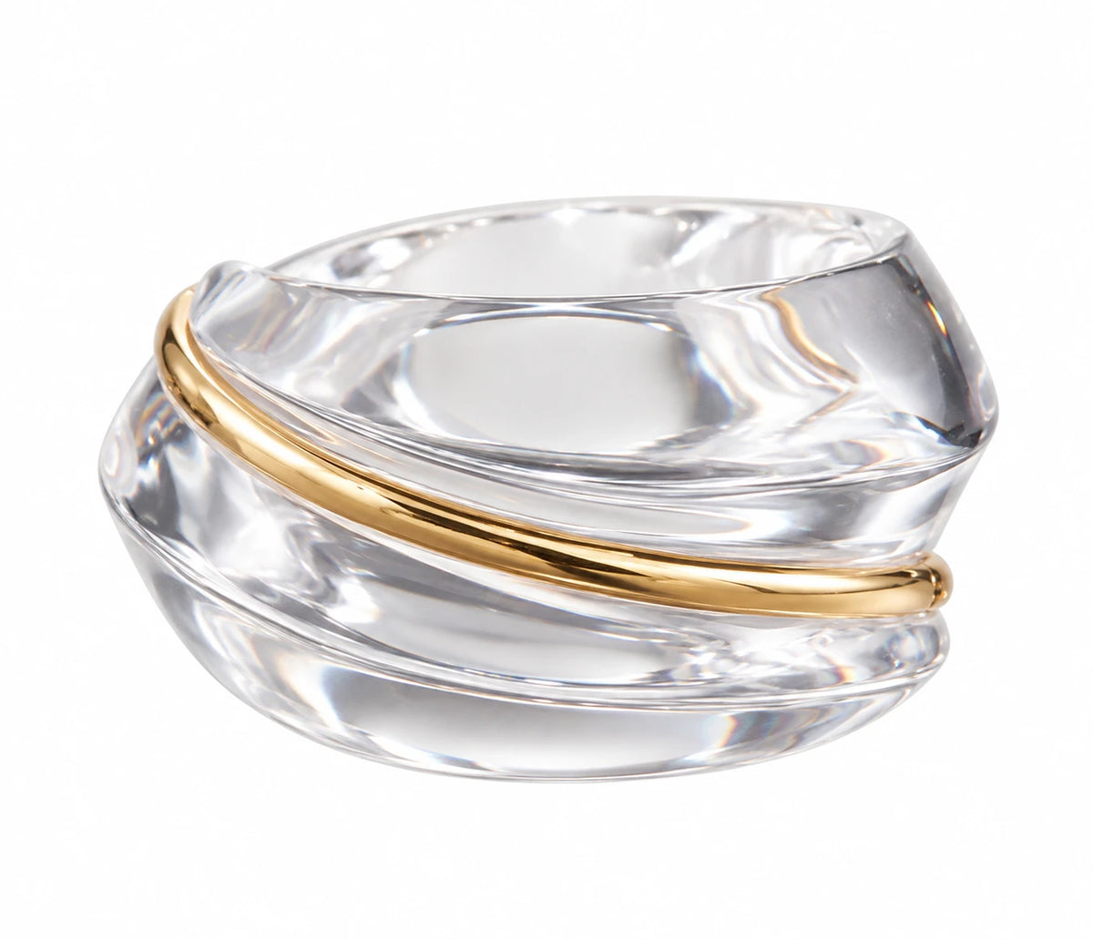 Baccarat Bague Coquillage or et Cristal