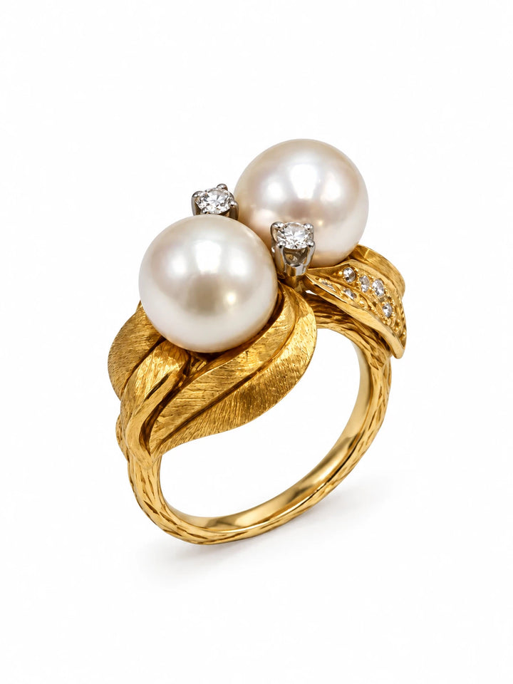 Bague or jaune et Perle