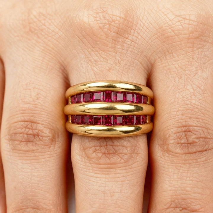 Bague or et Rubis
