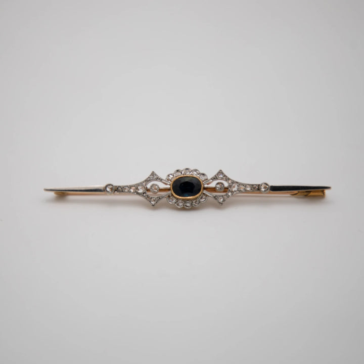 Broche Platine et Pierre