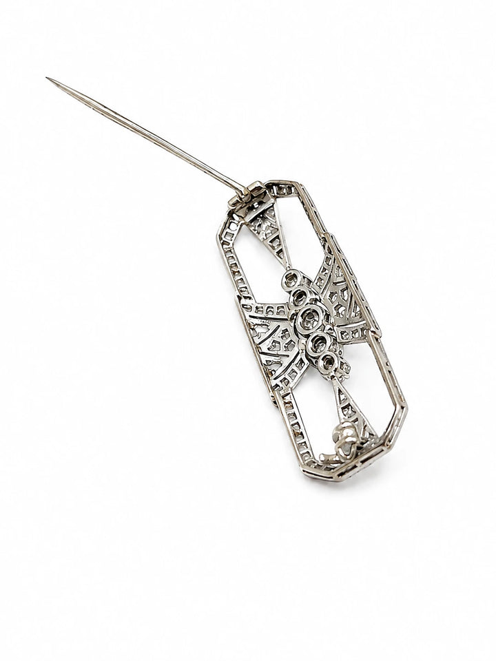 Broche platine et Diamants