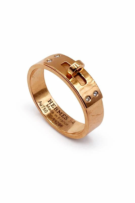 Hermès Bague Kelly Or rose et Diamant