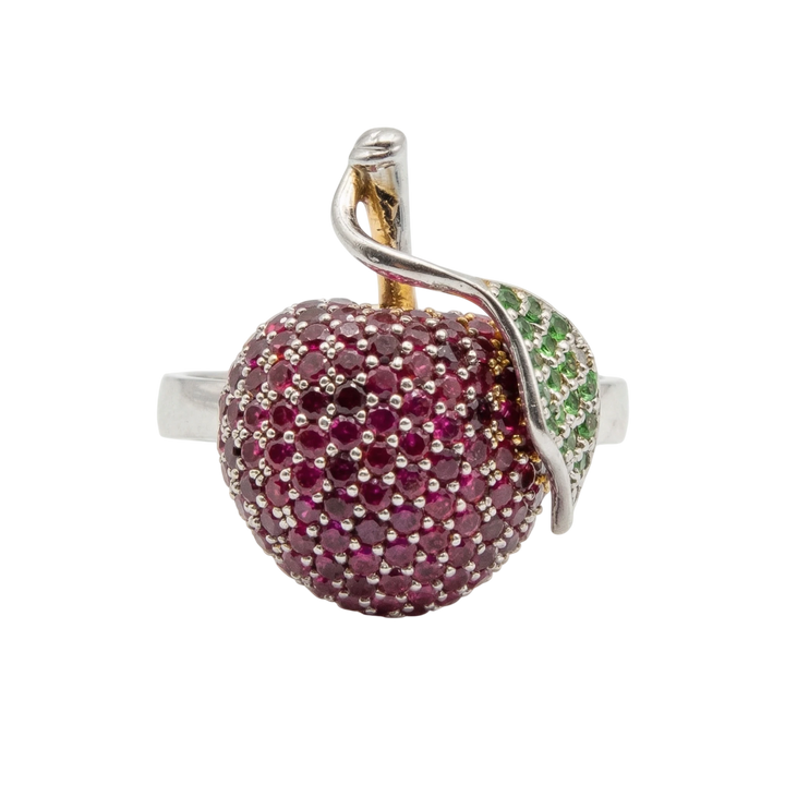 Bague Or blanc et Rubis