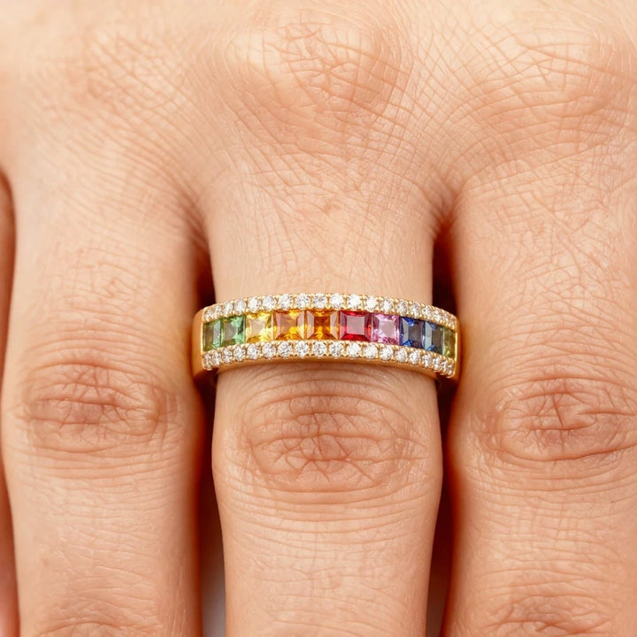 Vendome Bague or et Pavé de saphirs