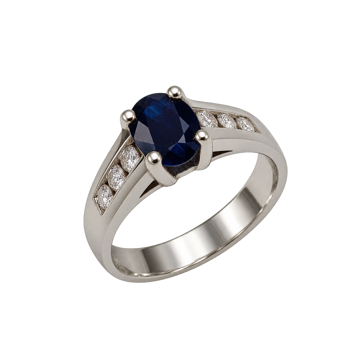 Bague solitaire or et Saphir
