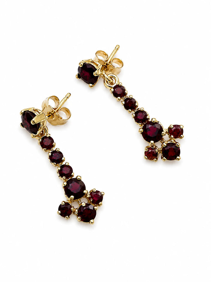 Boucles d'oreilles Or jaune et Grenats