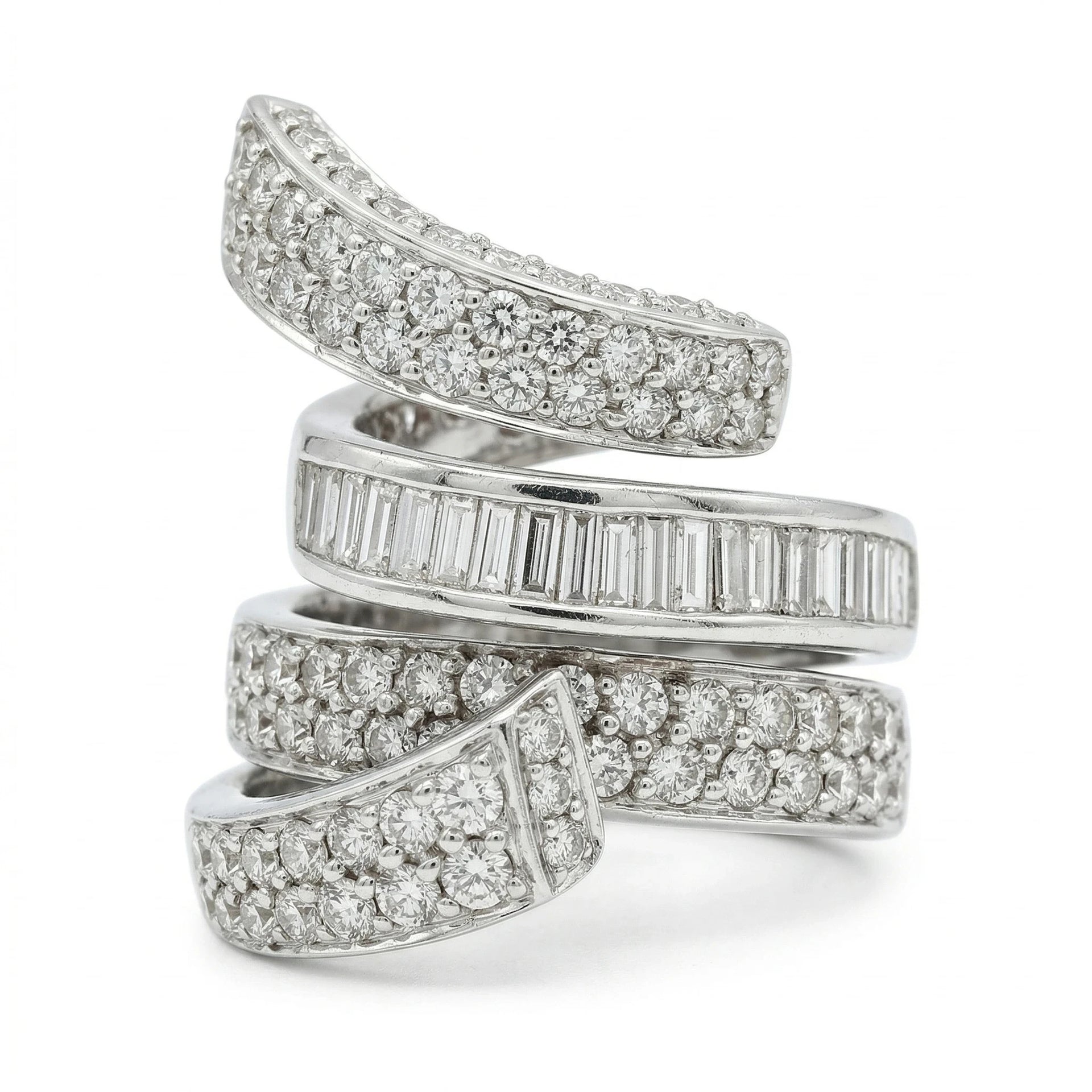 Non signée Bague Or blanc et Diamant pavage