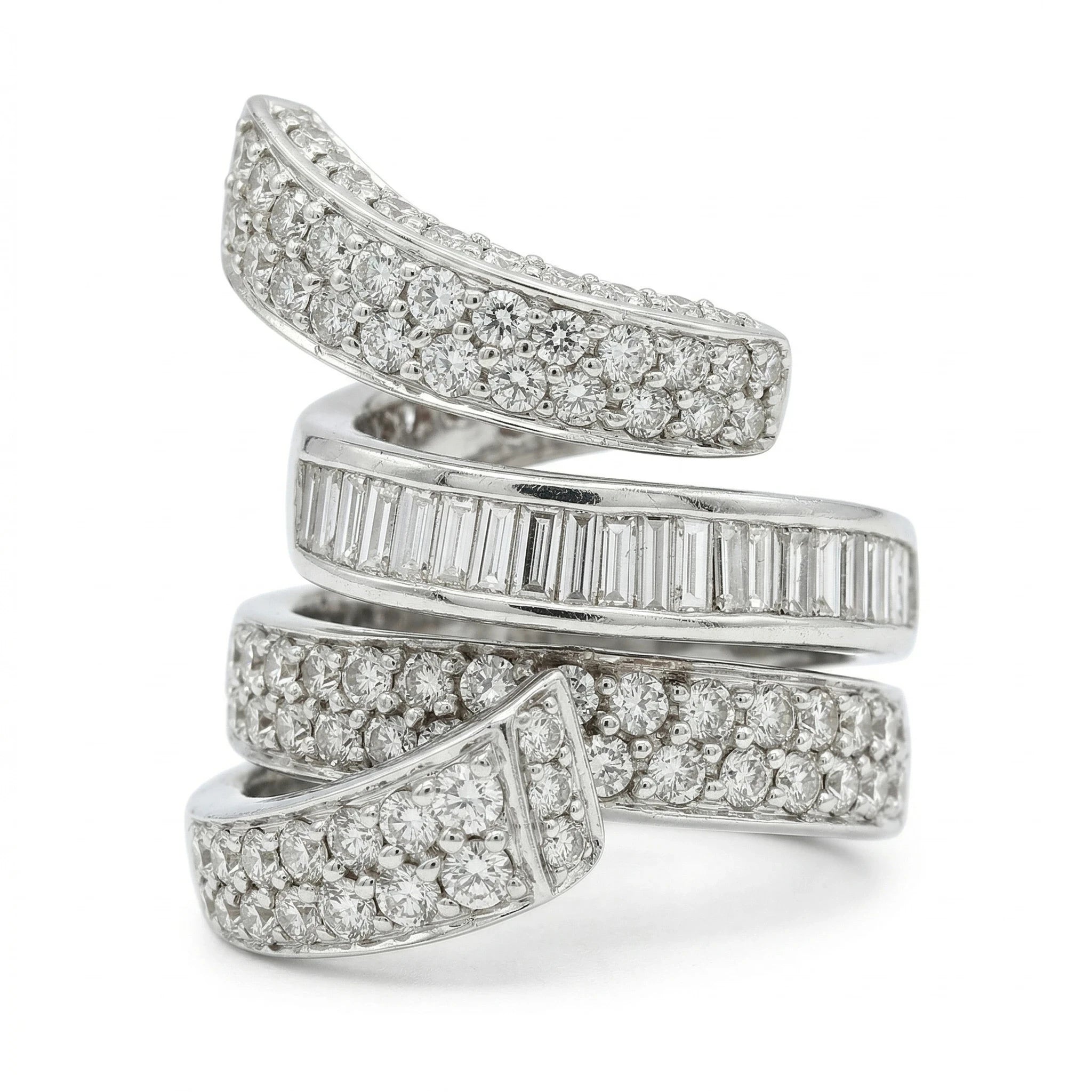 Non signée Bague Or blanc et Diamant pavage