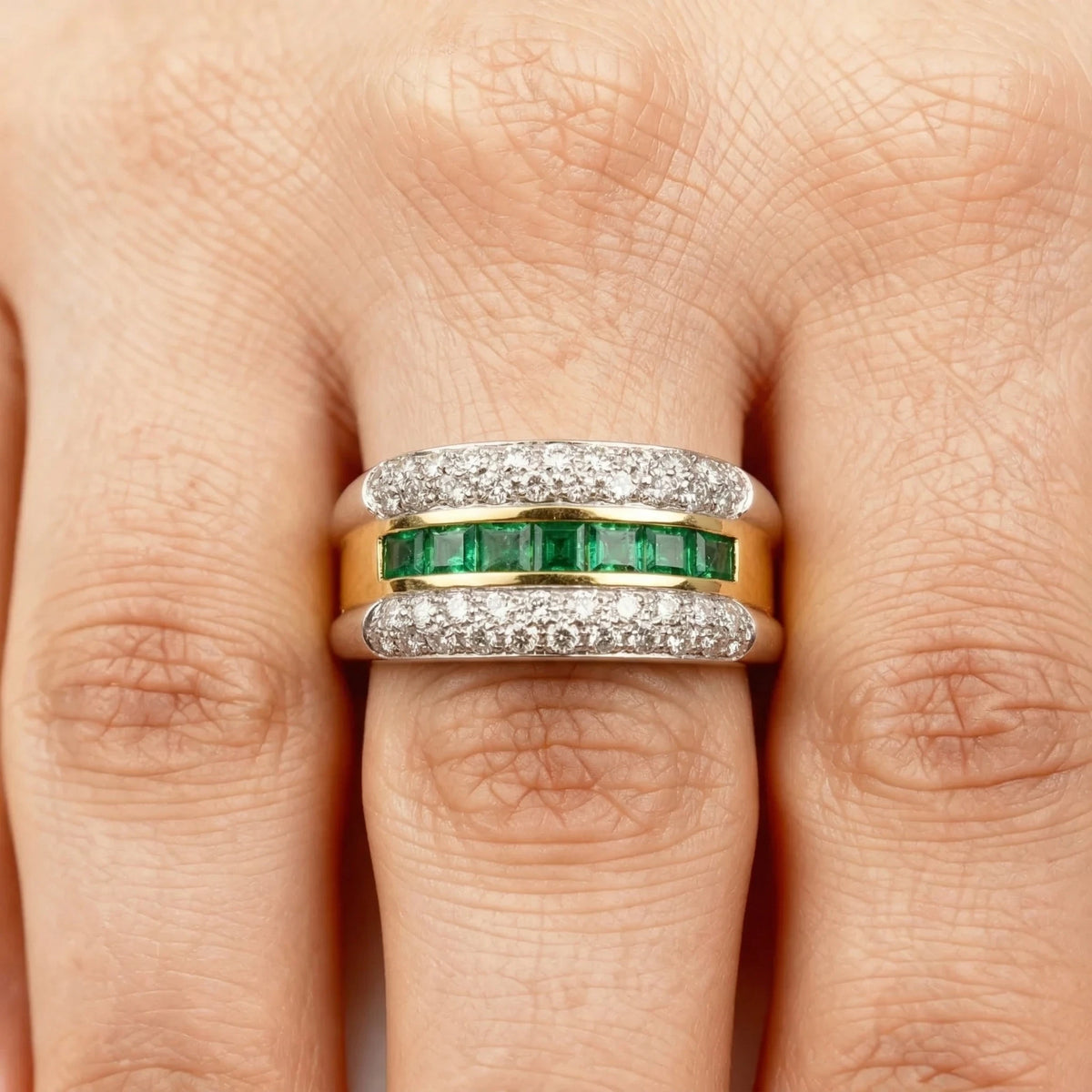 Bague or et Émeraude