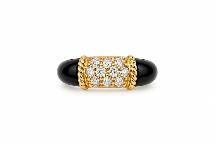 Van Cleef & Arpels Bague Philippine or et Onyx