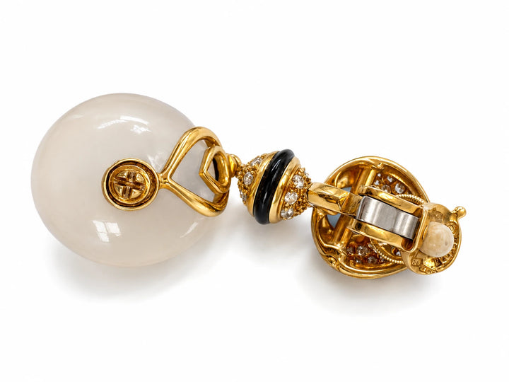 Marina B. Boucles d'oreilles Pneu or et Diamant pavage