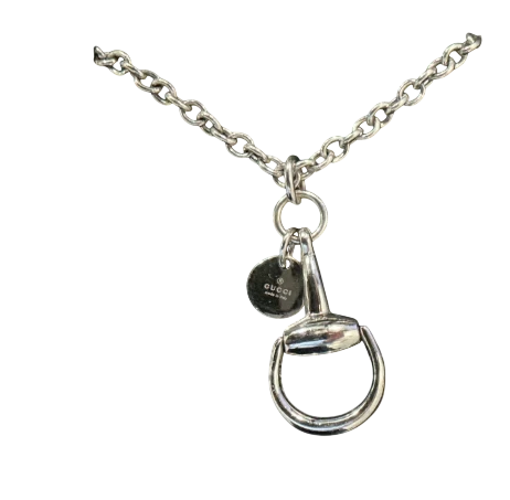 Gucci collier Horsebit or blanc