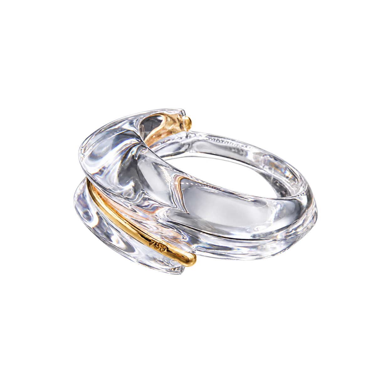 Baccarat Bague Coquillage or et Cristal