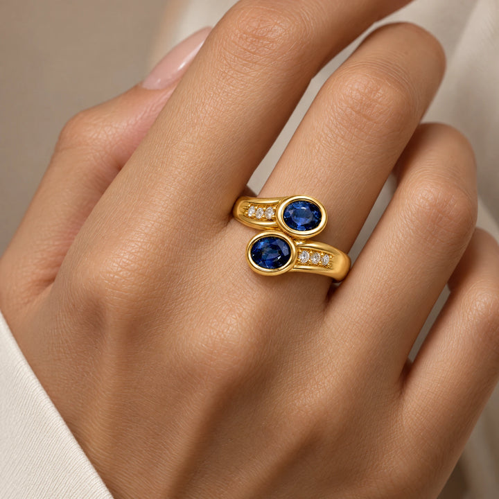 Bague or et Saphir