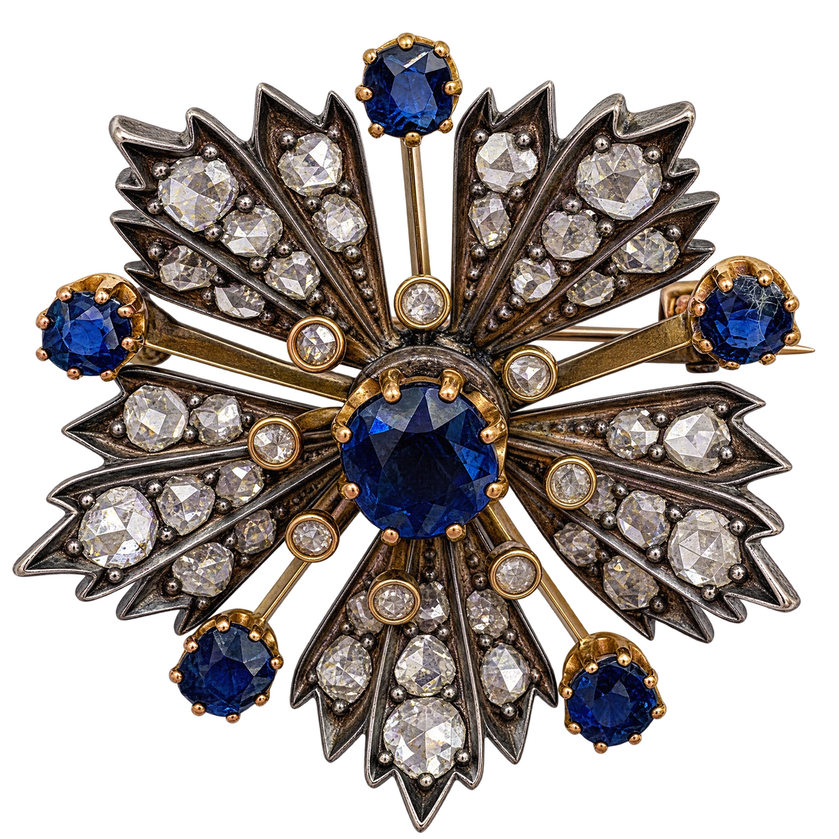 Broche or et Saphir