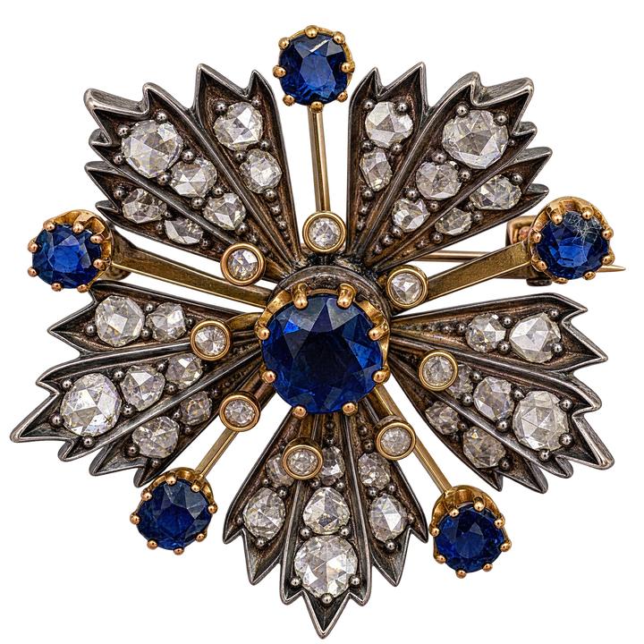 Broche or et Saphir