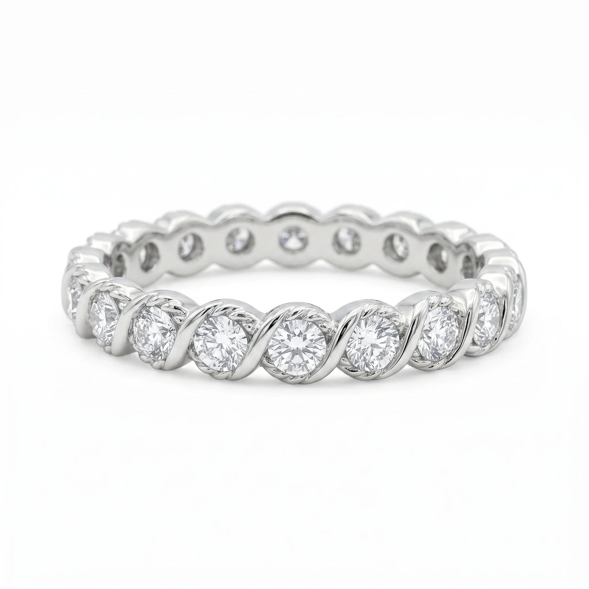 Alliance Or blanc et Diamant