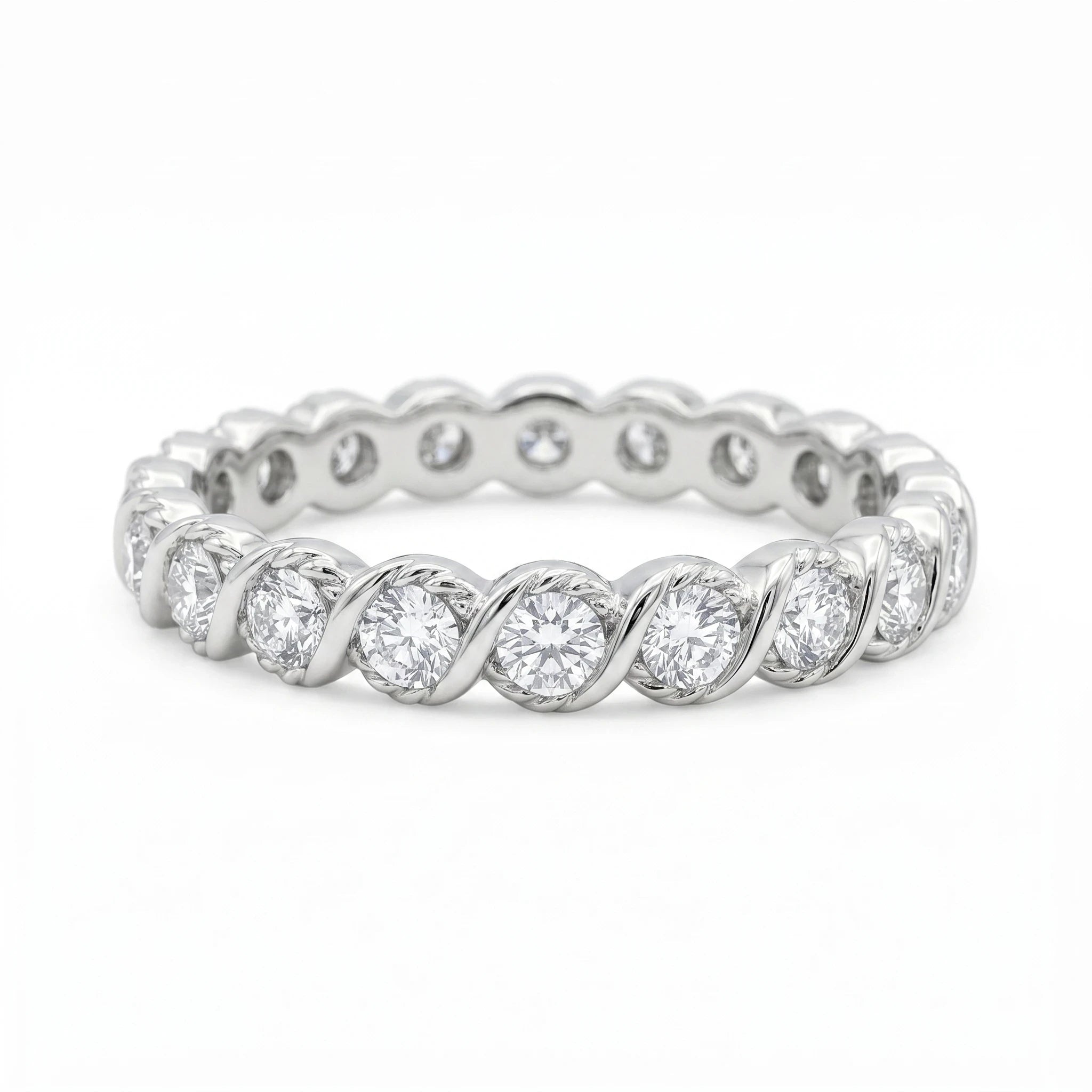 Alliance Or blanc et Diamant