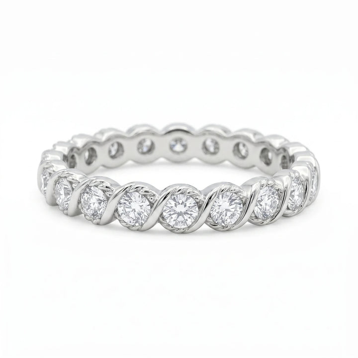 Alliance Or blanc et Diamant