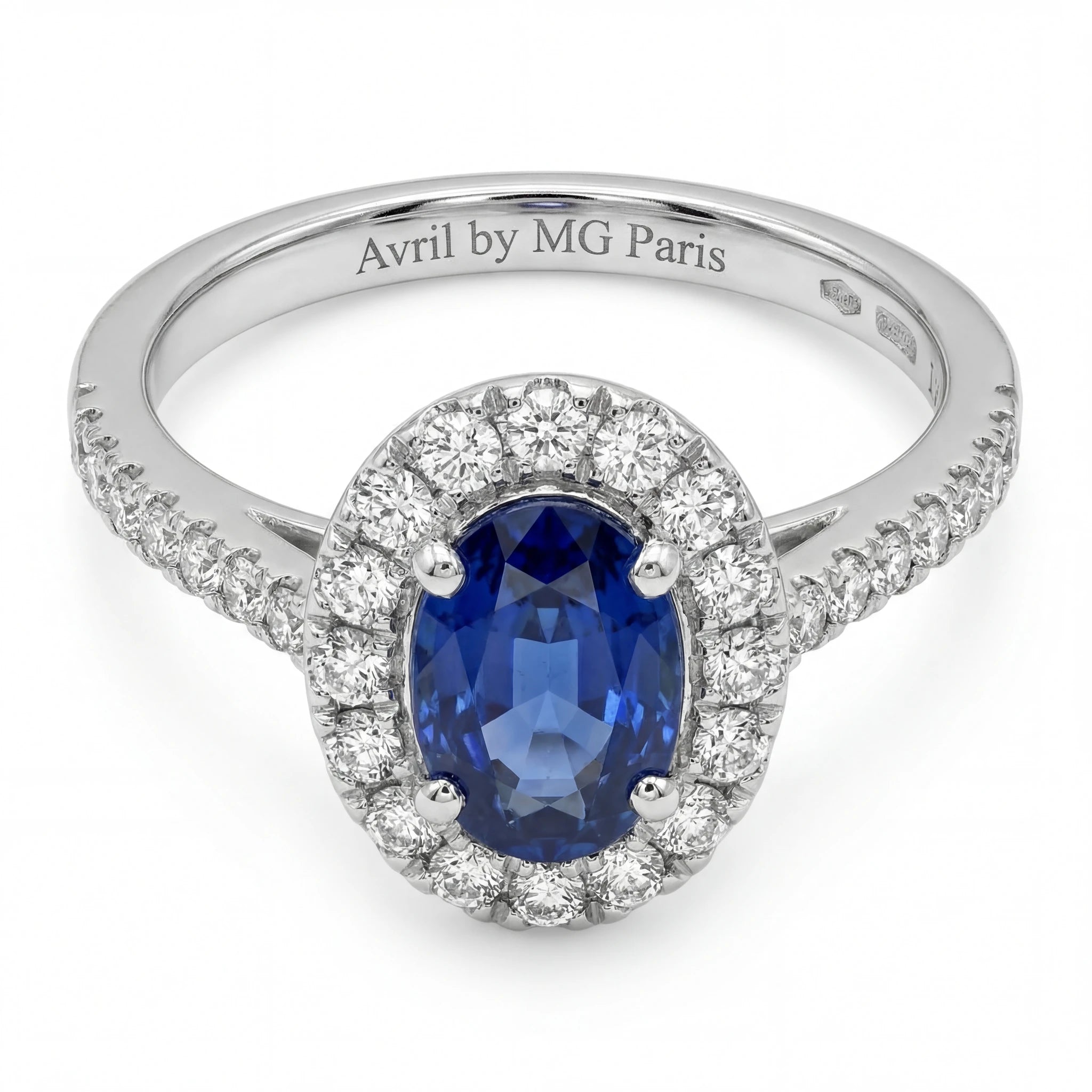 April by Bague Or blanc et Saphir