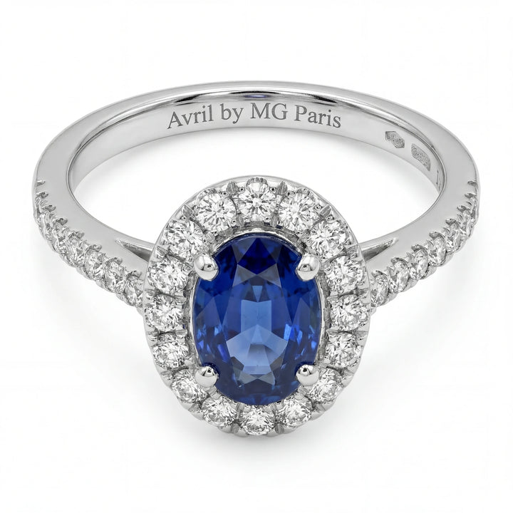April by Bague Or blanc et Saphir