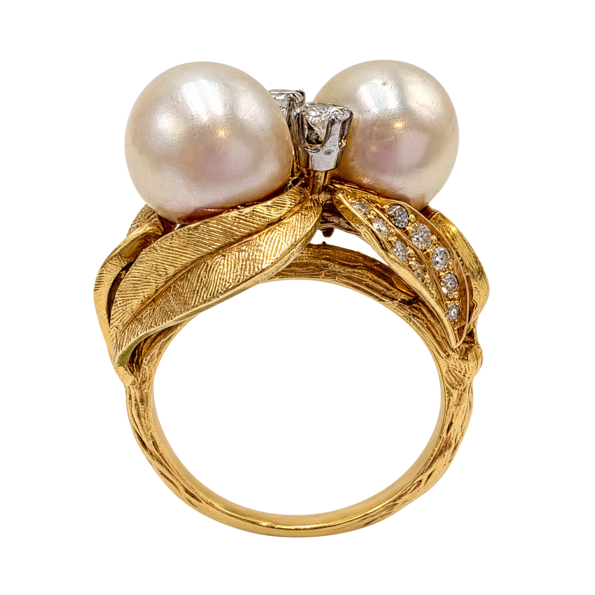 Bague or jaune et Perle