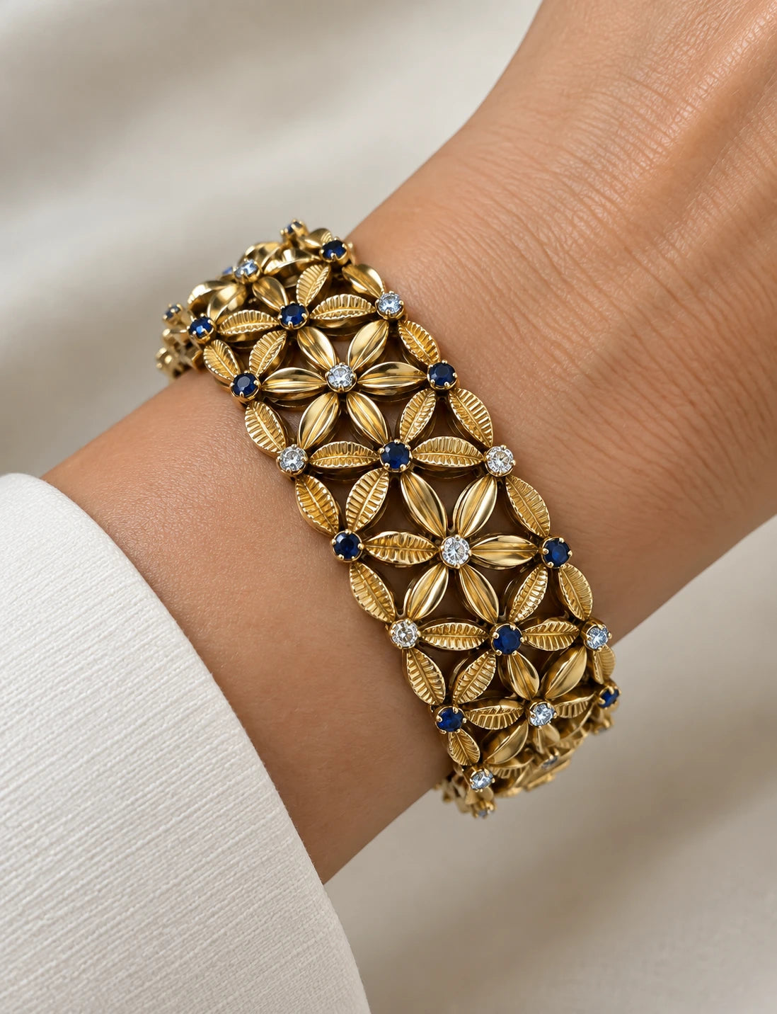 Bracelet or et Saphir