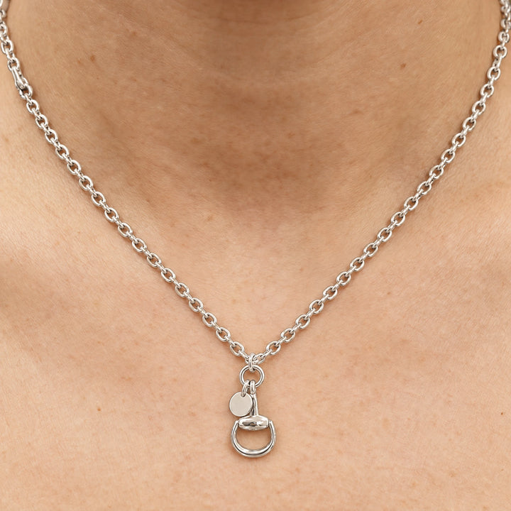 Gucci collier Horsebit or blanc