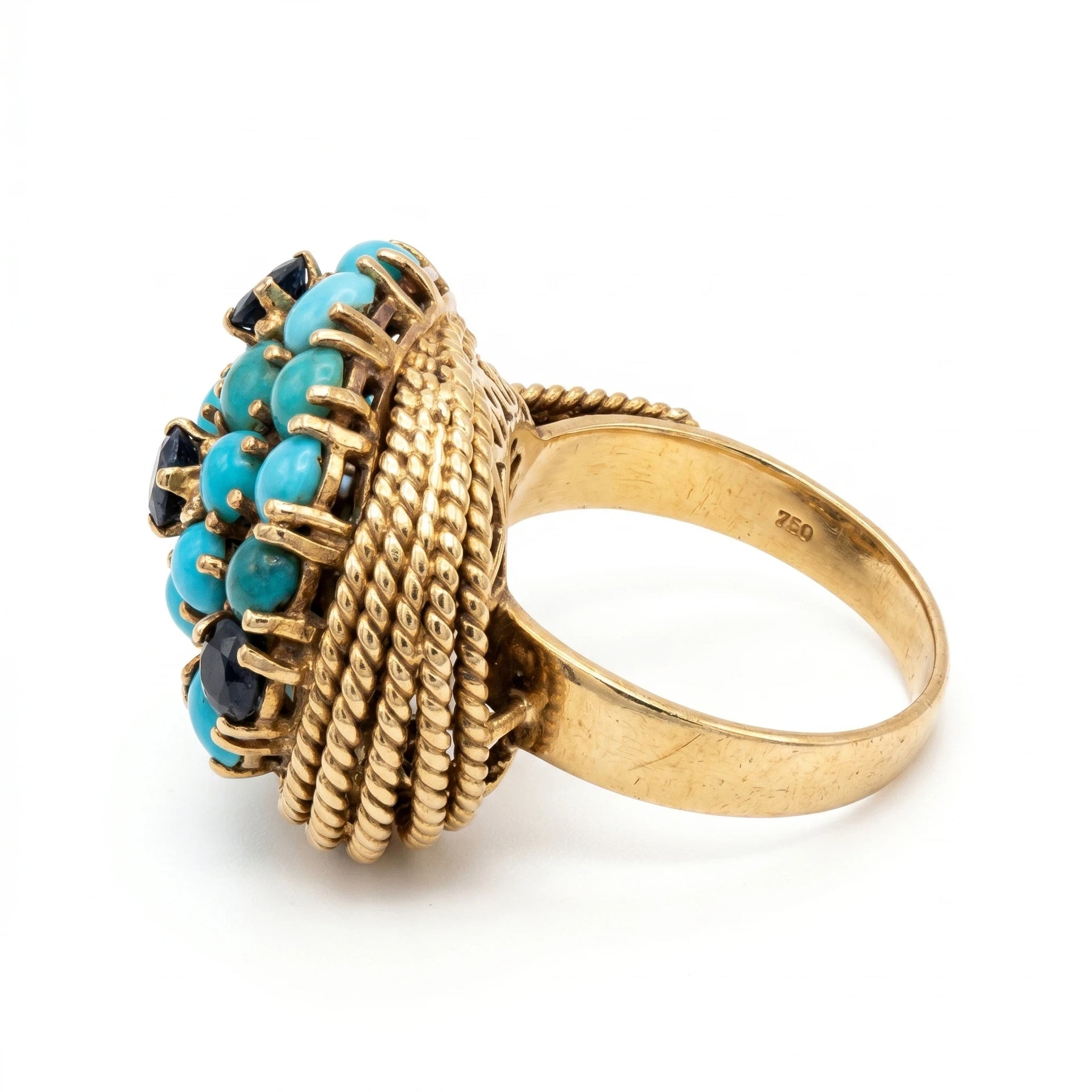 Bague Or jaune et Turquoise