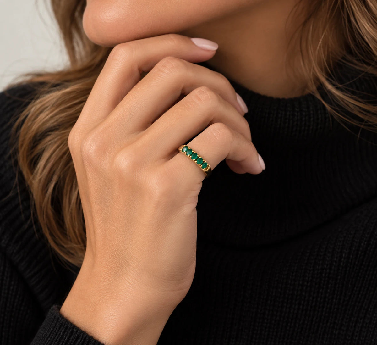 Bague or et Émeraude